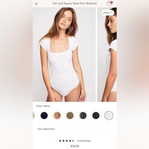 Free People Fair and Square Neck Bodysuit